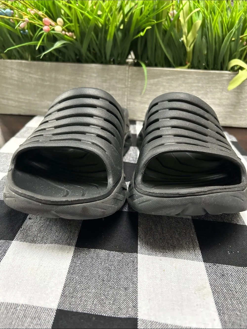 Hoka One One Black Slide Sandals